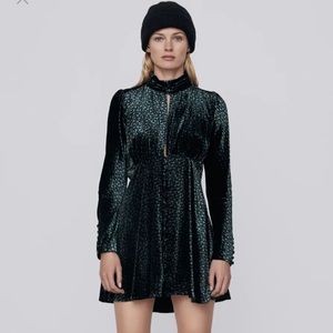 Printed velvet Zara dress